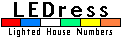 LEDress lighted house numbers graphic LEDress logo