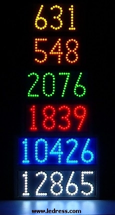 Lighted house number signs -- LEDress horizontal style
