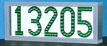Very green LED house number sign -- LEDress brand Very green LED house number sign -- LEDress brand