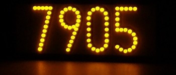 Yellow LED lighted house numbers -- LEDress brand
