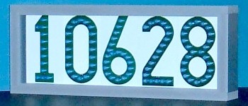 Blue LED house number sign -- LEDress brand Blue LED house number sign -- LEDress brand