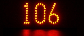 Orange LED lighted house numbers -- LEDress brand